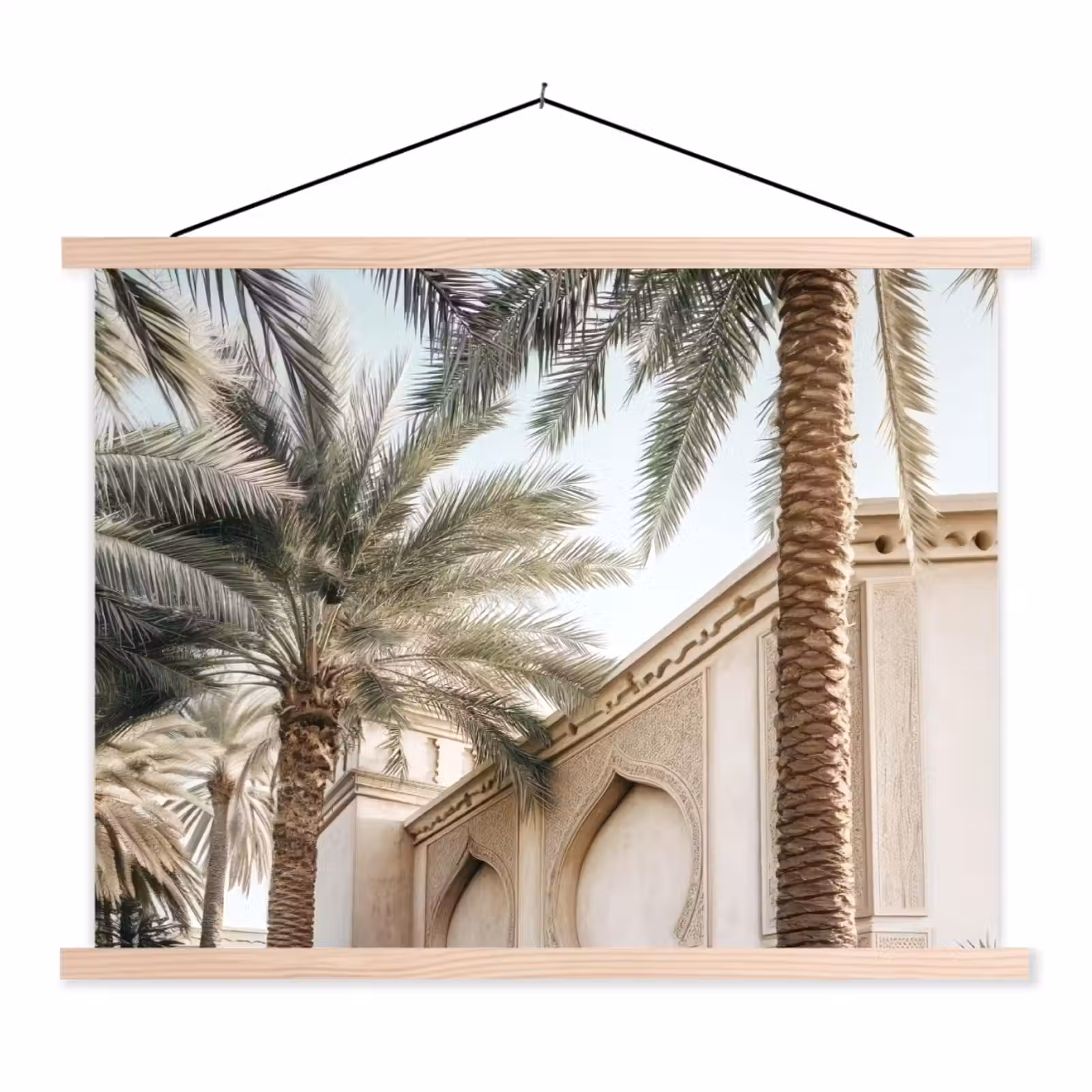 Schoolplaat - Gebouw - Palmbomen - Beige - Zon — 1