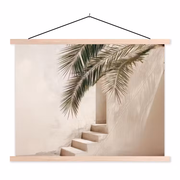 Schoolplaat - Palmboom - Schaduw - Trap - Beige — 1