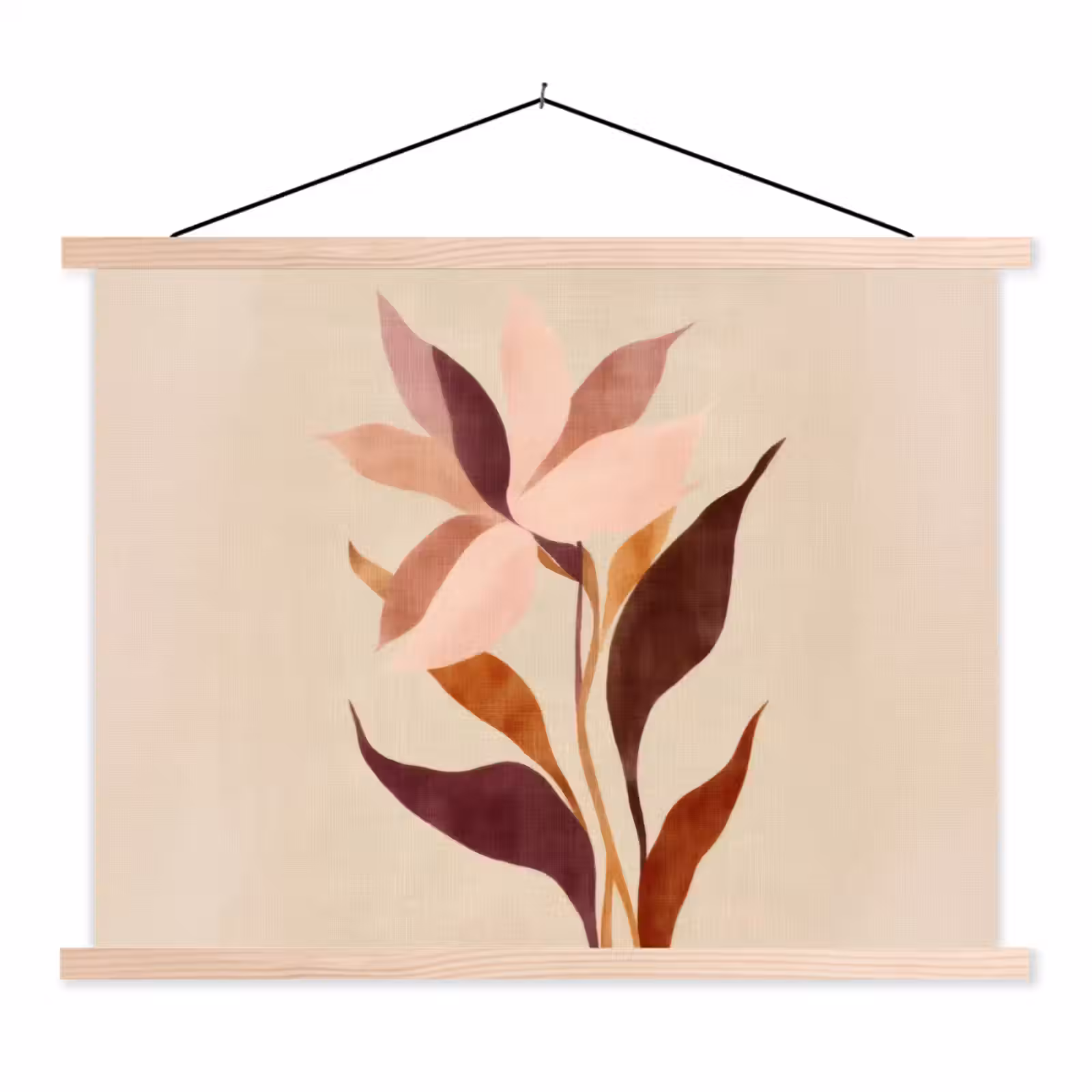 Schoolplaat - Bloemen - Blaadjes - Minimalistisch - Roze — 1