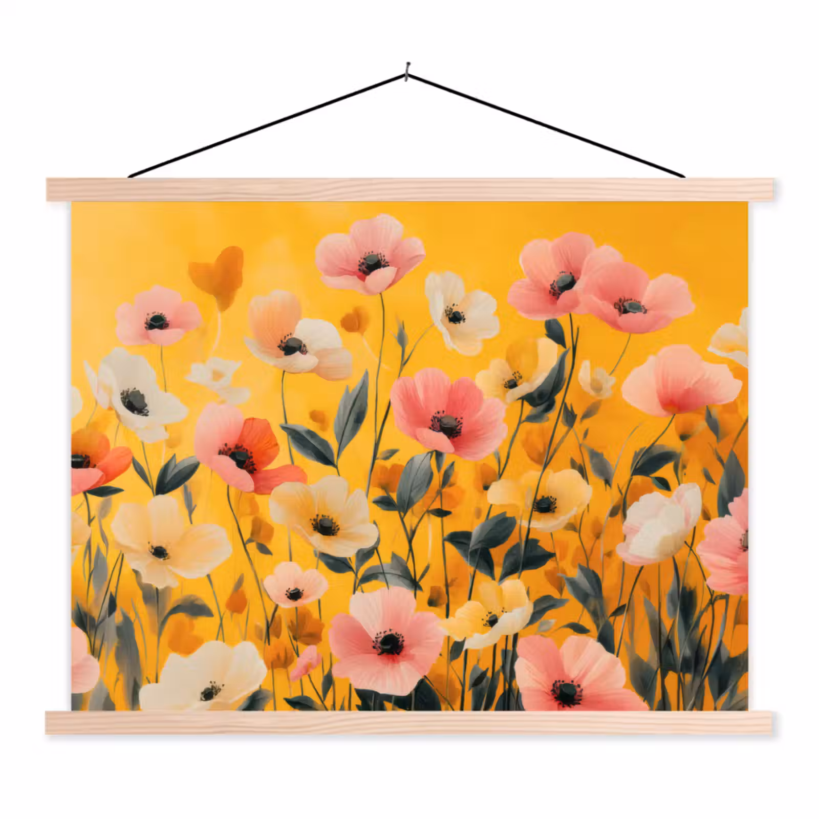 Schoolplaat - Bloemen - Veld - Geel — 1