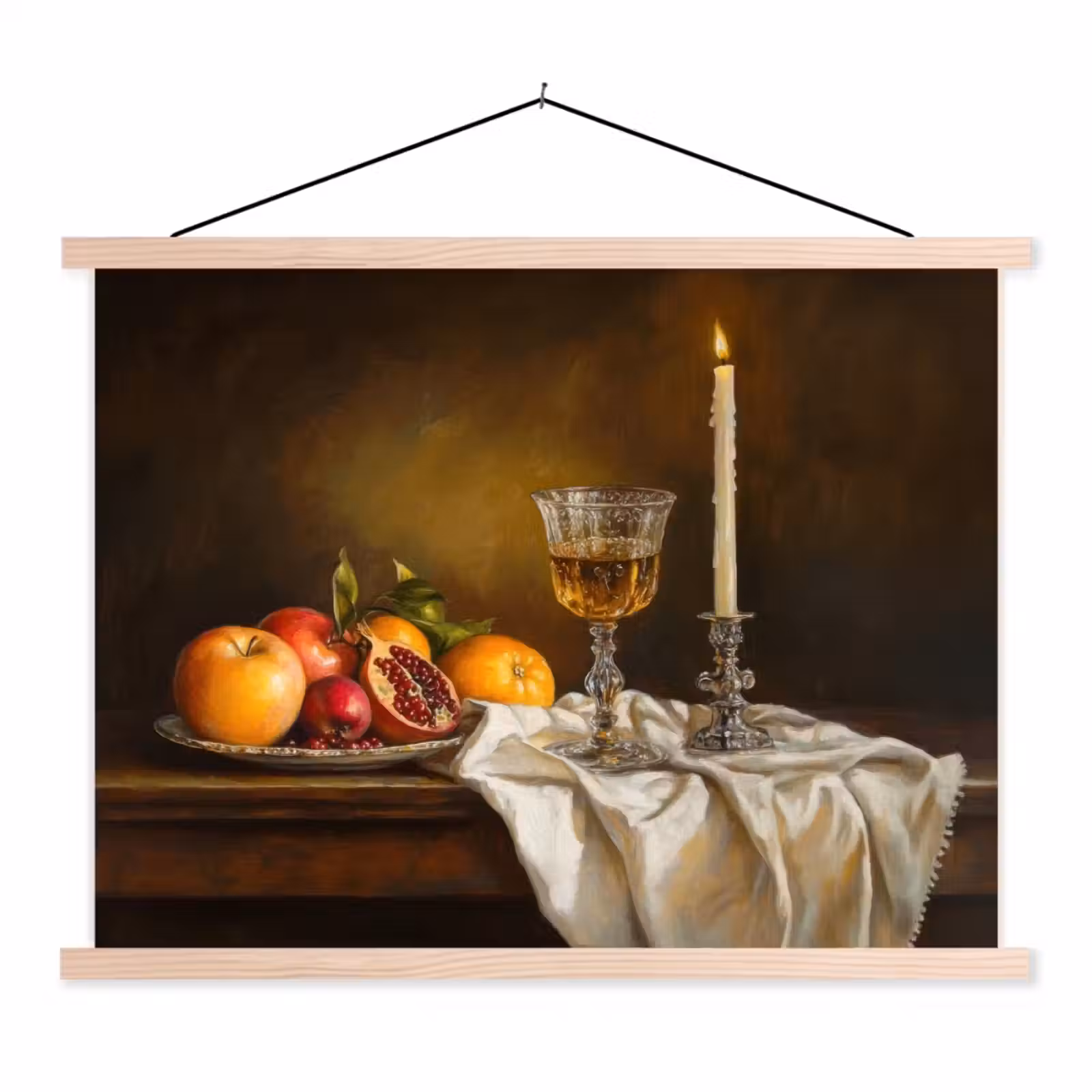 Schoolplaat - Fruit - Stilleven - Wijn - Kaars — 1
