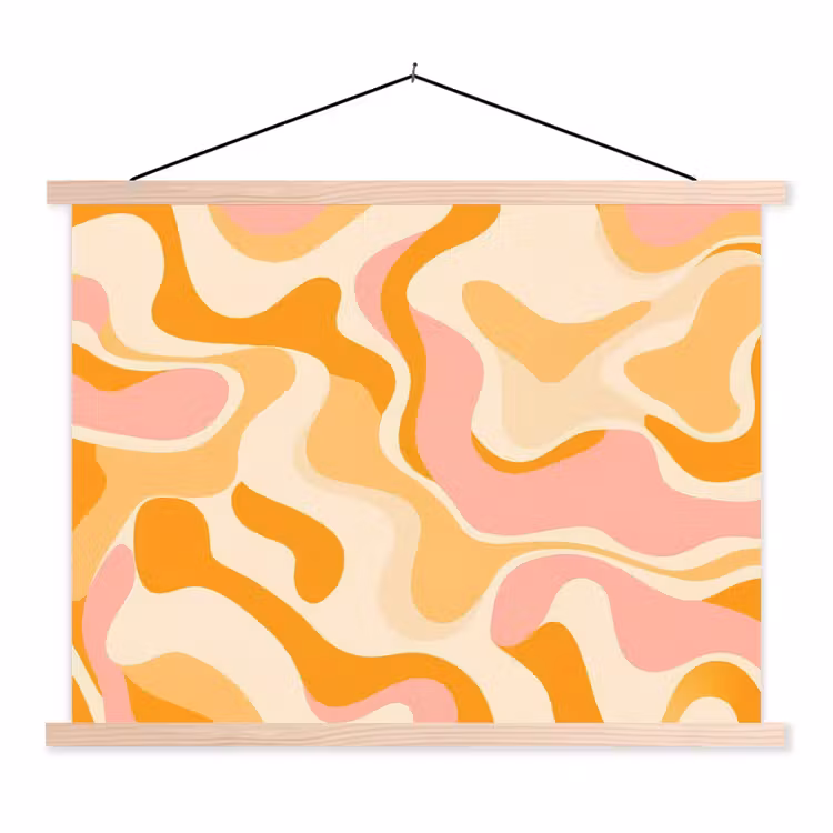 Schoolplaat - Abstract - Golvend - Oranje — 1