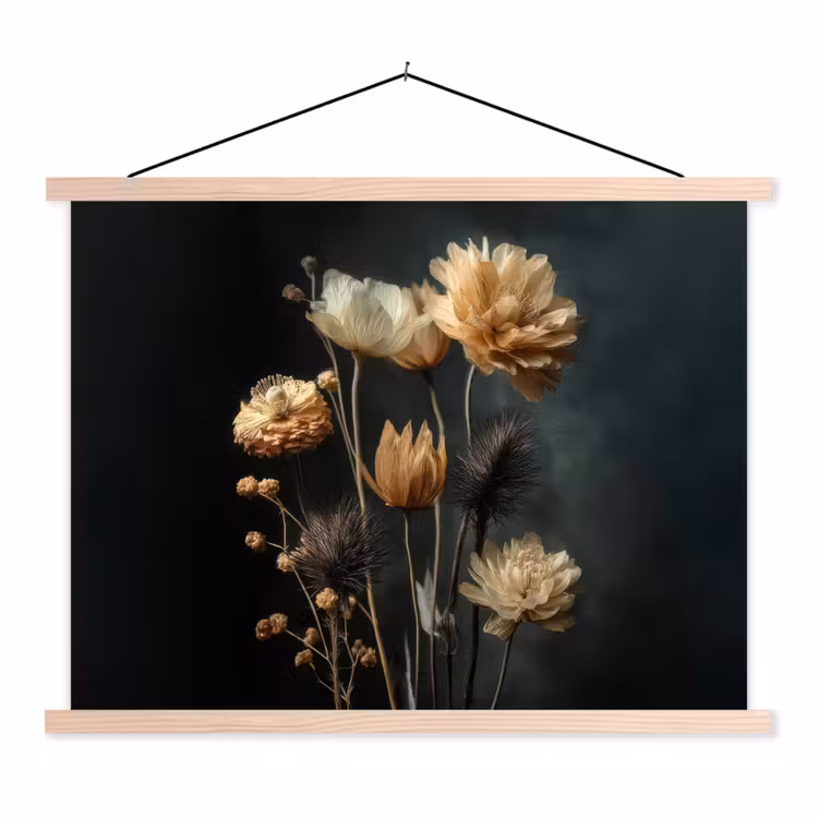 Schoolplaat - Boeket - Bloemen - Licht - Zwart — 1