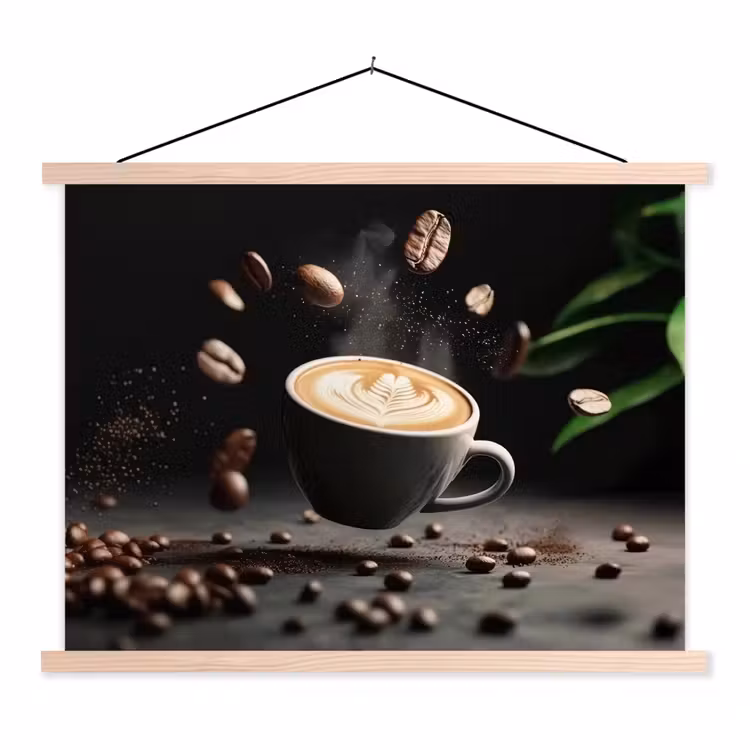 Schoolplaat - Cappuccino - Kop - Bonen - Bruin — 1