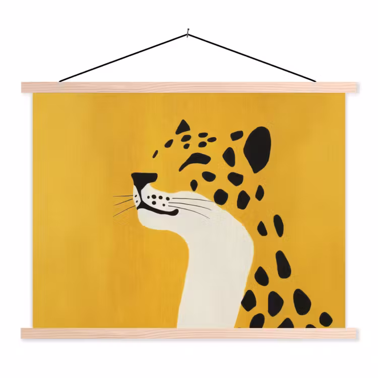 Schoolplaat - Cheetah - Illustratie - Geel — 1