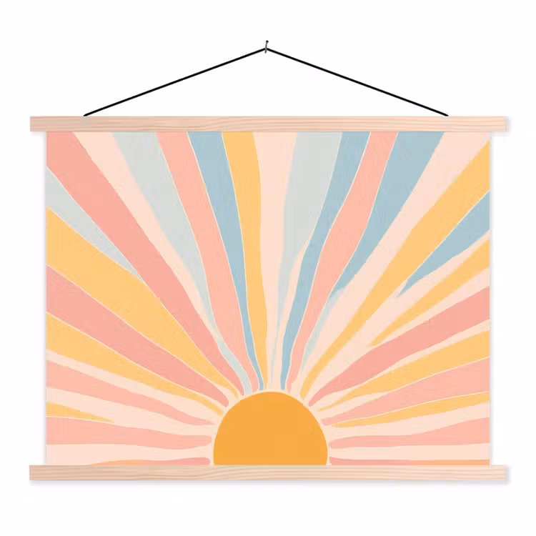 Schoolplaat - Illustratie - Zon - Pastelkleuren — 1
