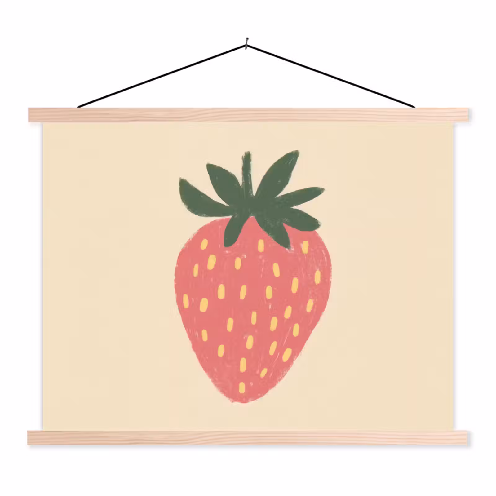 Schoolplaat - Aardbei - Minimalistisch - Rood - Fruit — 1