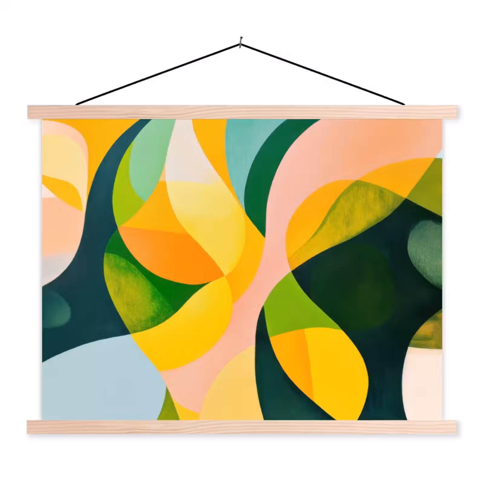 Schoolplaat - Abstract - Geel - Roze - Groen — 1