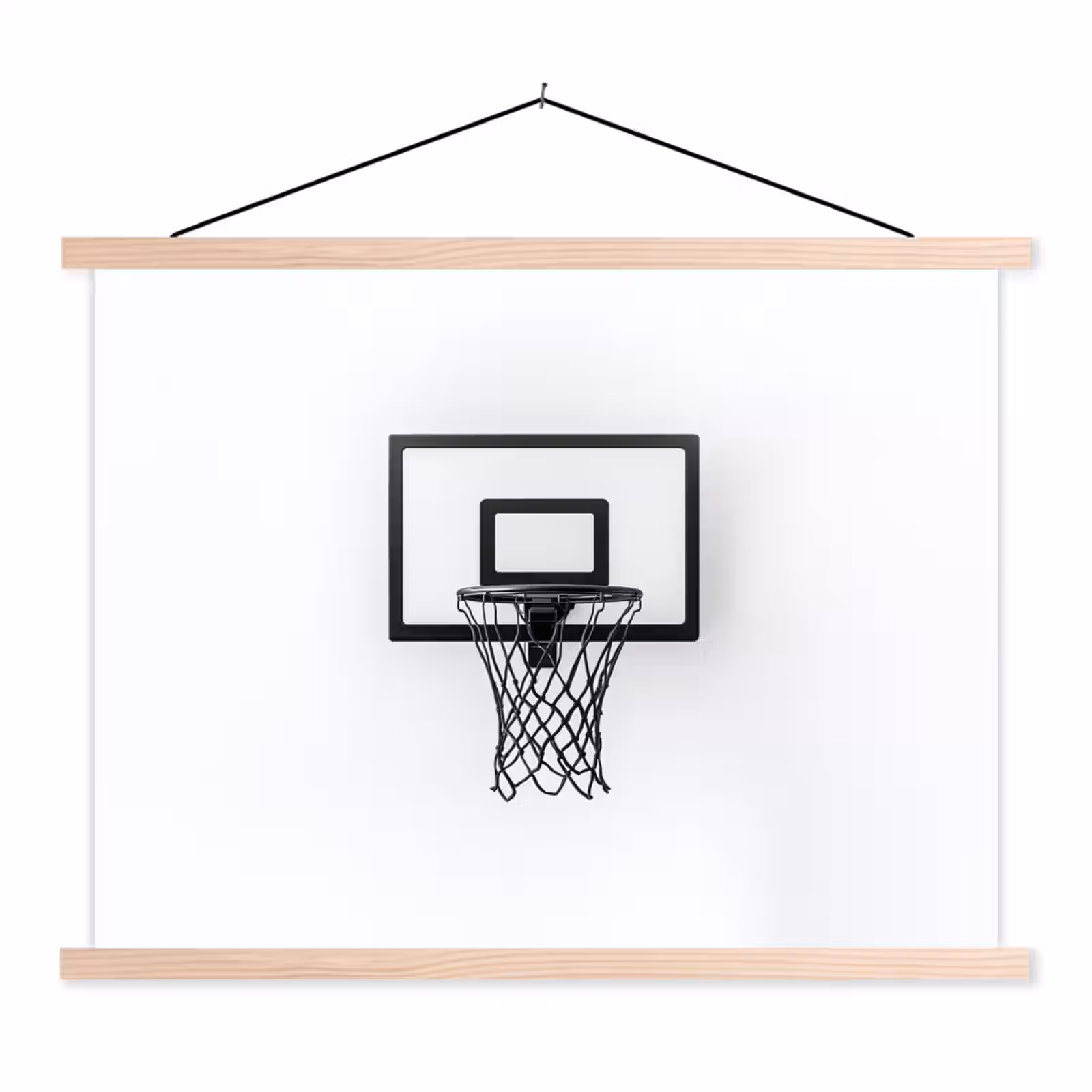 Schoolplaat - Basketbalbord - Minimalistisch - Zwart — 1