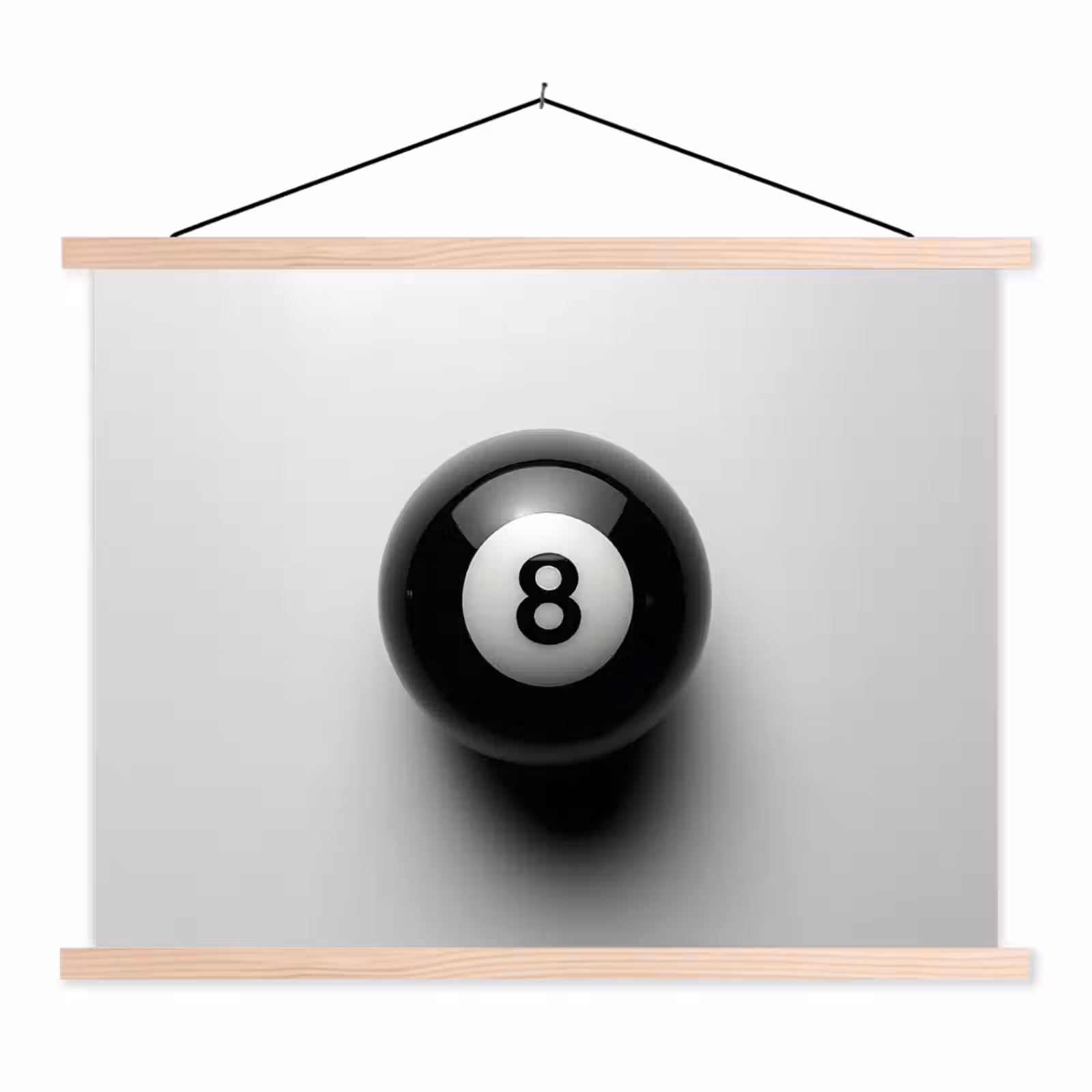 Schoolplaat - Biljartbal - Getal - Acht - Wit — 1