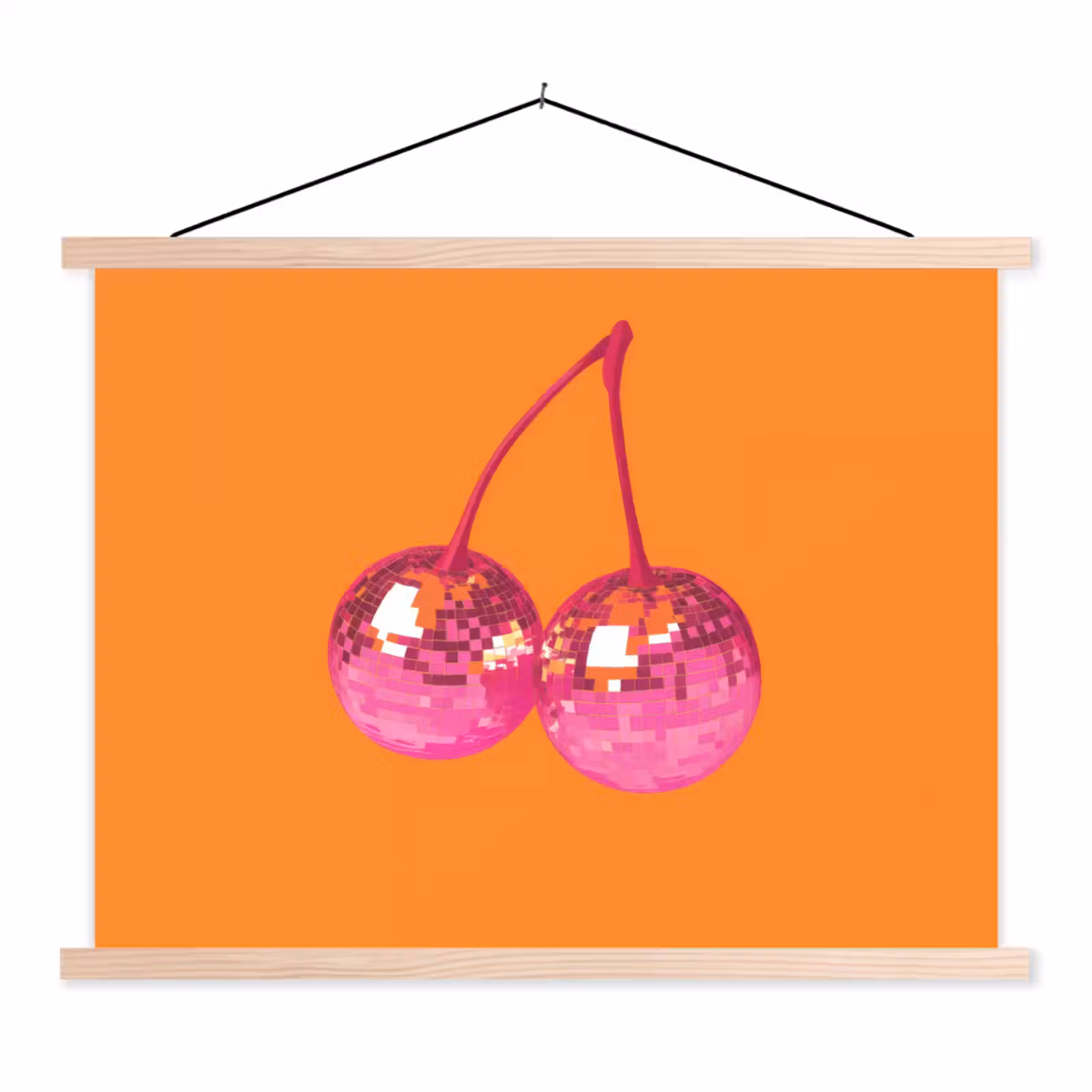 Schoolplaat - Discoballen - Kers - Spiegels - Roze — 1