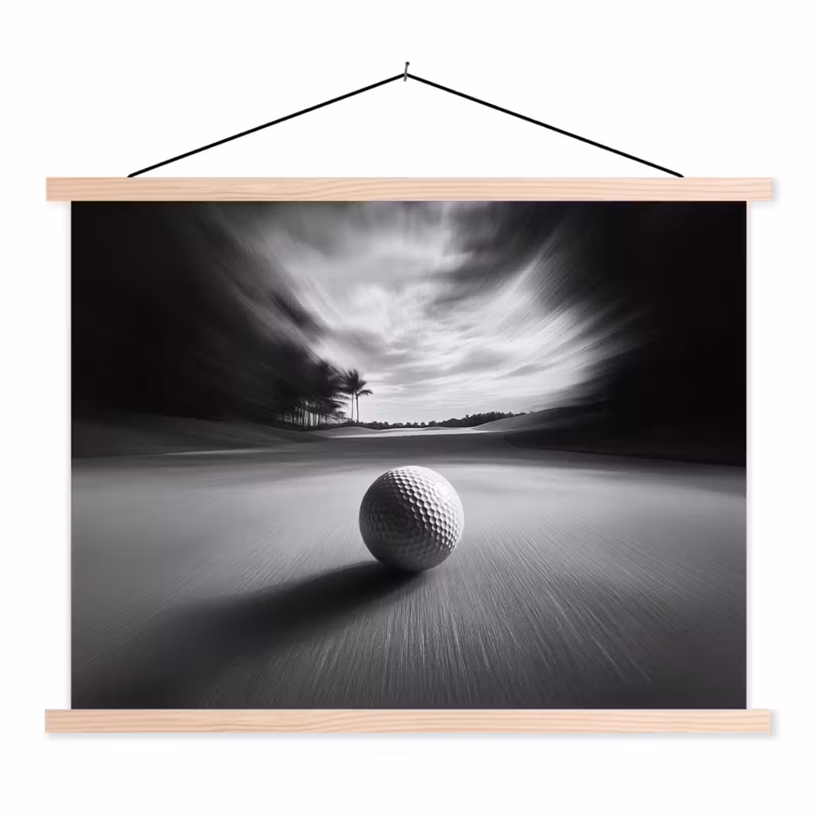 Schoolplaat - Golfbal - Wazig - Zwart — 1