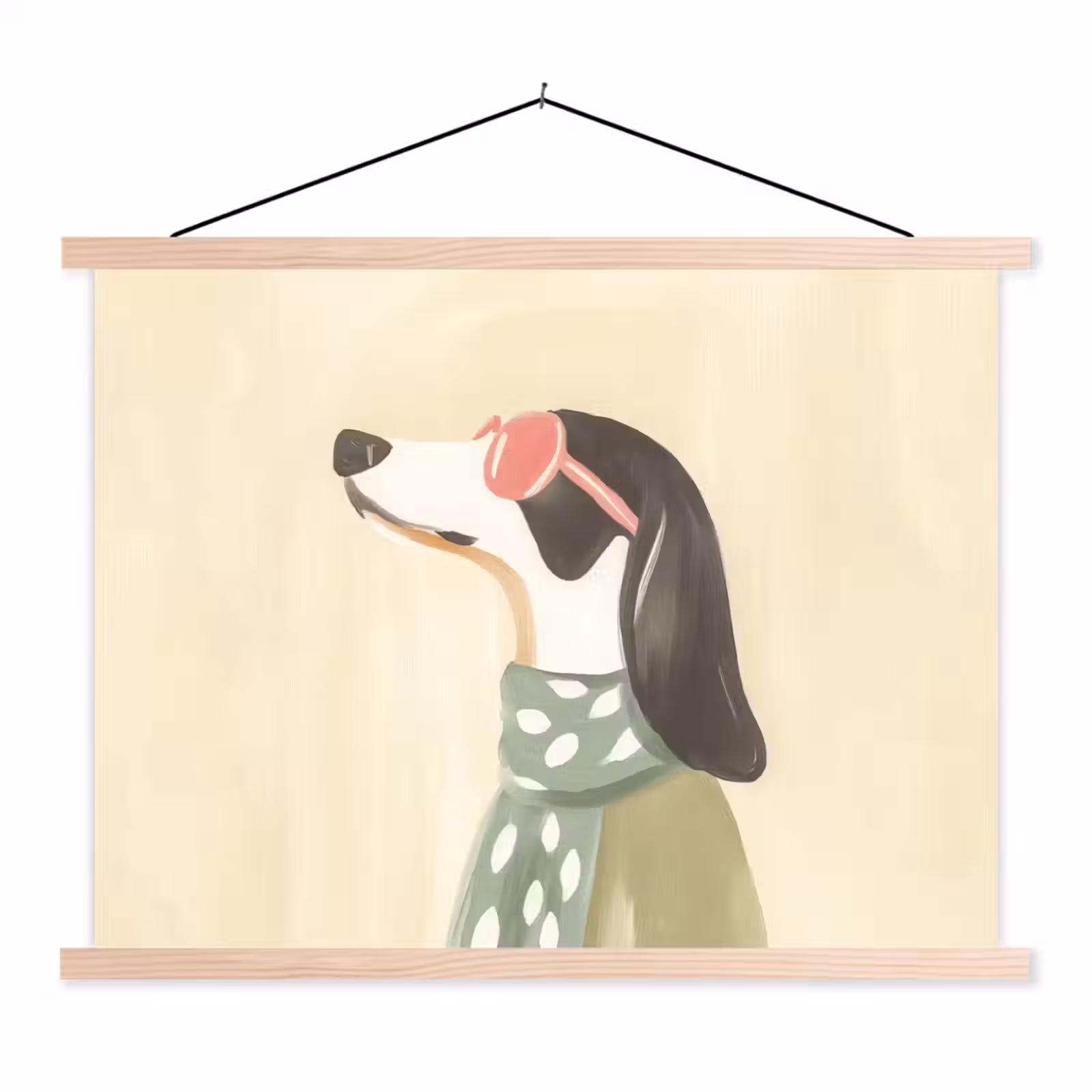 Schoolplaat - Hond - Zonnebril - Sjaal — 1