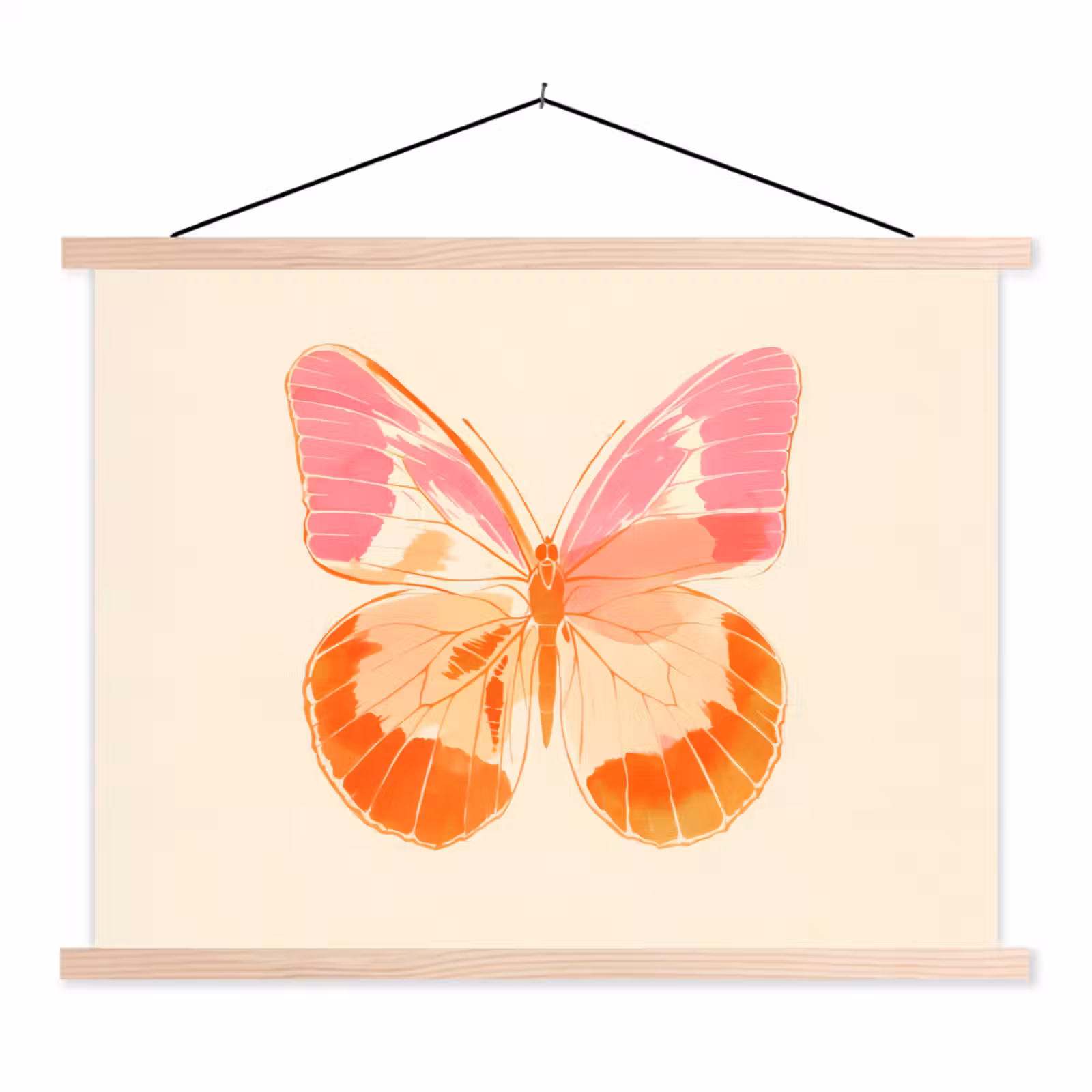 Schoolplaat - Oranje - Vlinder - Minimalistisch — 1