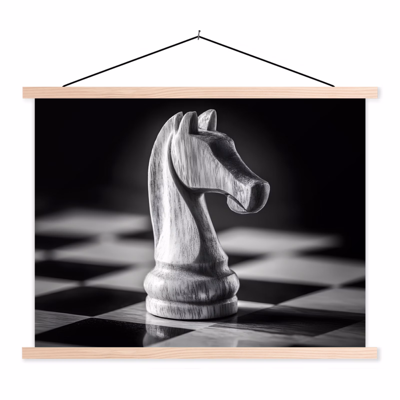Schoolplaat - Paard - Hout - Schaalbord - Zwart — 1