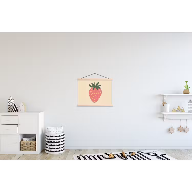 Schoolplaat - Aardbei - Minimalistisch - Rood - Fruit — 3