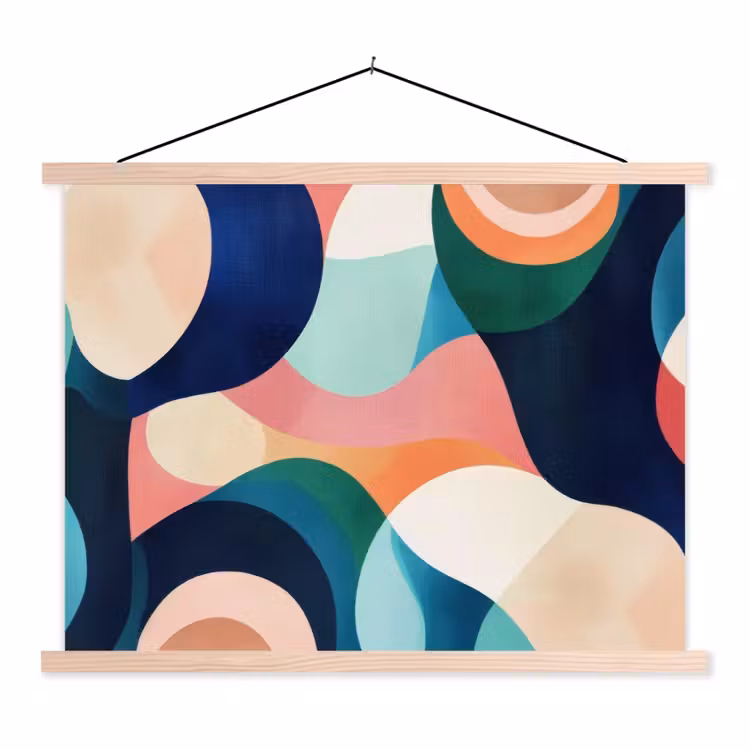 Schoolplaat - Abstract - Blauw - Roze — 1