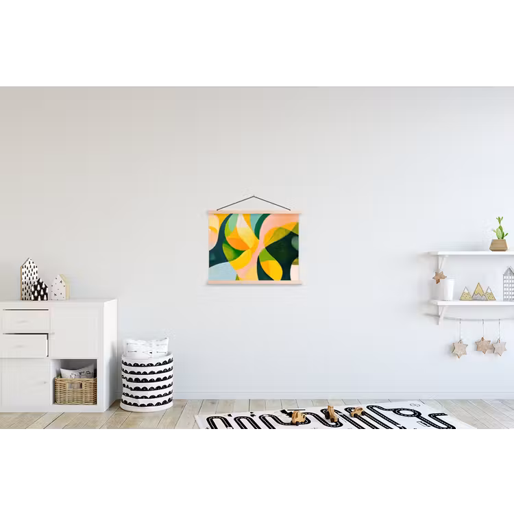 Schoolplaat - Abstract - Geel - Roze - Groen — 3