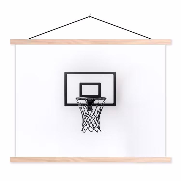 Schoolplaat - Basketbalbord - Minimalistisch - Zwart — 1