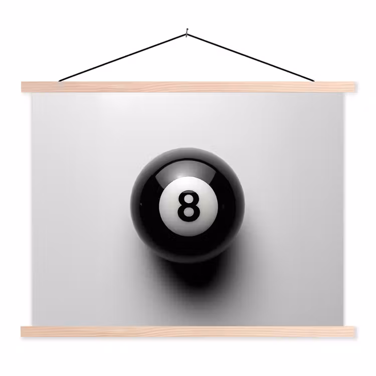 Schoolplaat - Biljartbal - Getal - Acht - Wit — 1