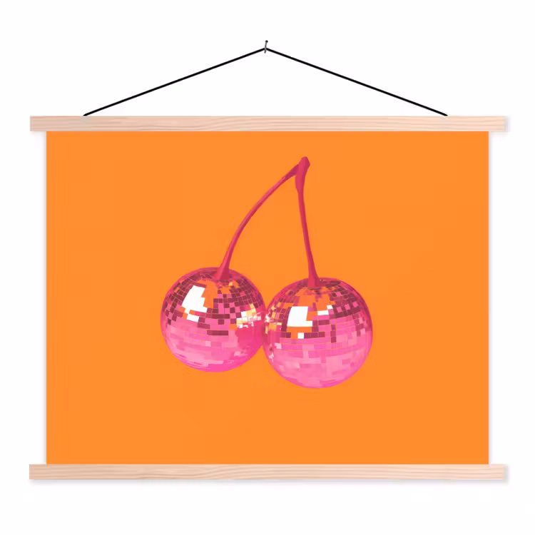 Schoolplaat - Discoballen - Kers - Spiegels - Roze — 1