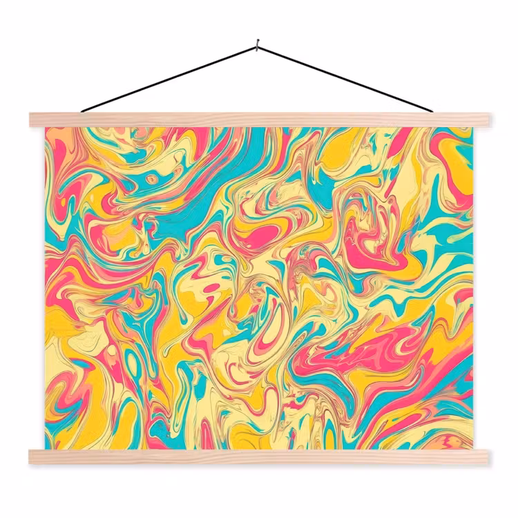 Schoolplaat - Geel - Roze - Blauw - Retro — 1
