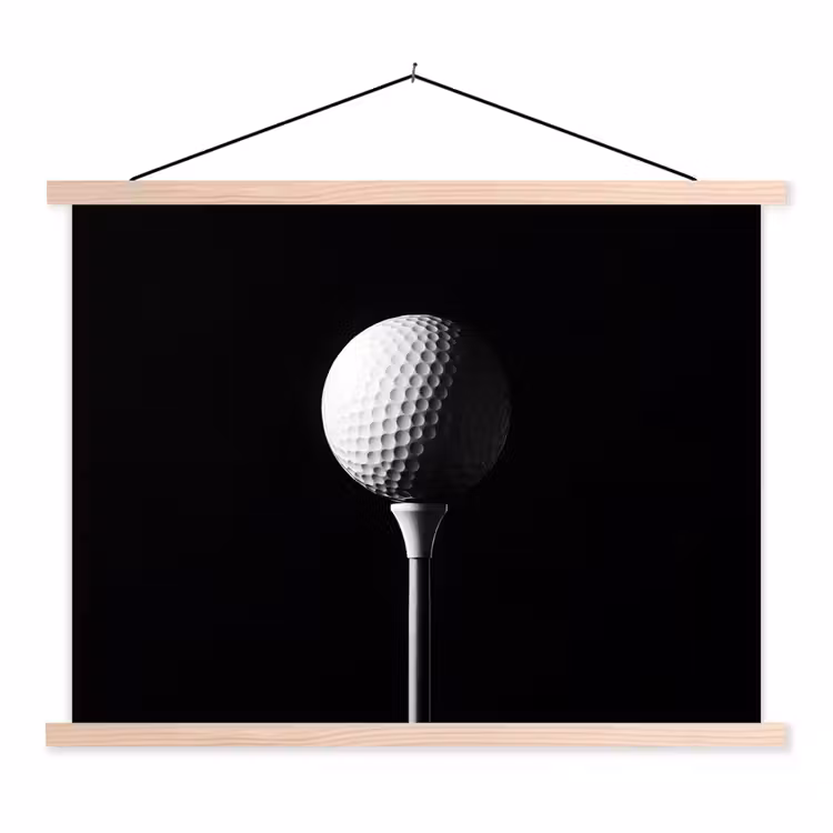 Schoolplaat - Golfbal - Minimalistisch - Wit — 1