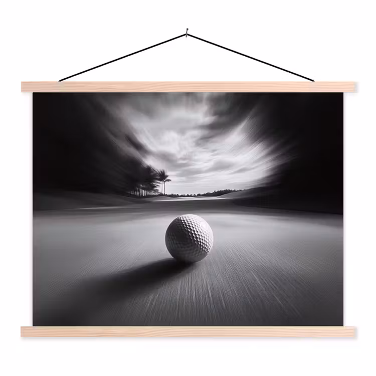 Schoolplaat - Golfbal - Wazig - Zwart — 1