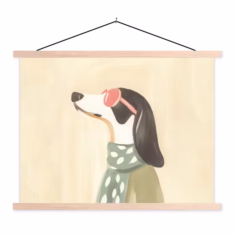 Schoolplaat - Hond - Zonnebril - Sjaal — 1