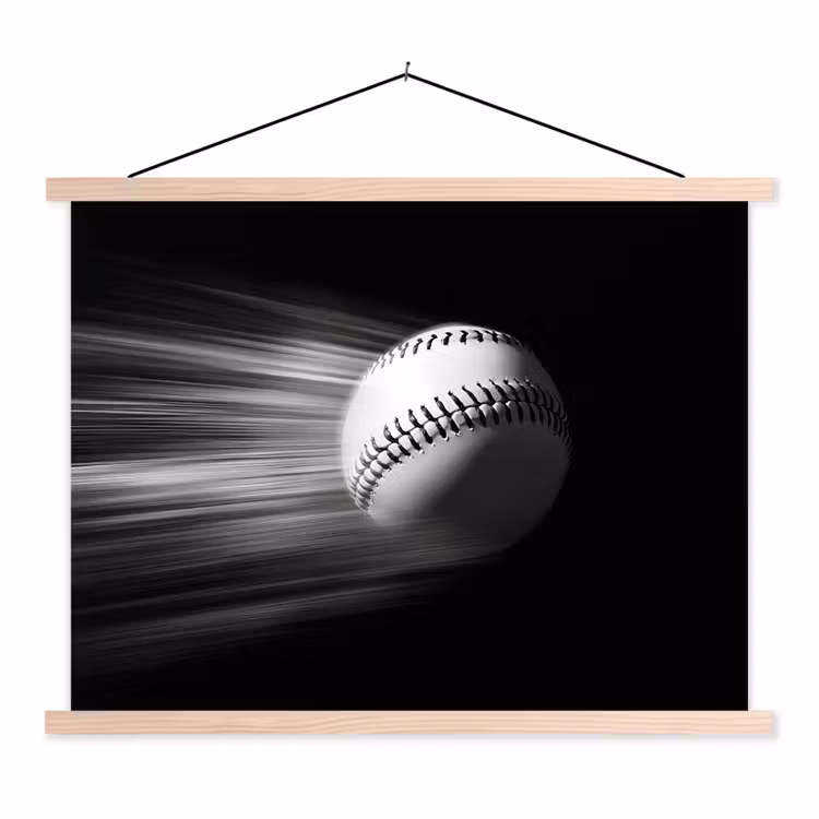 Schoolplaat - Honkbal - Wit - Vliegt — 1