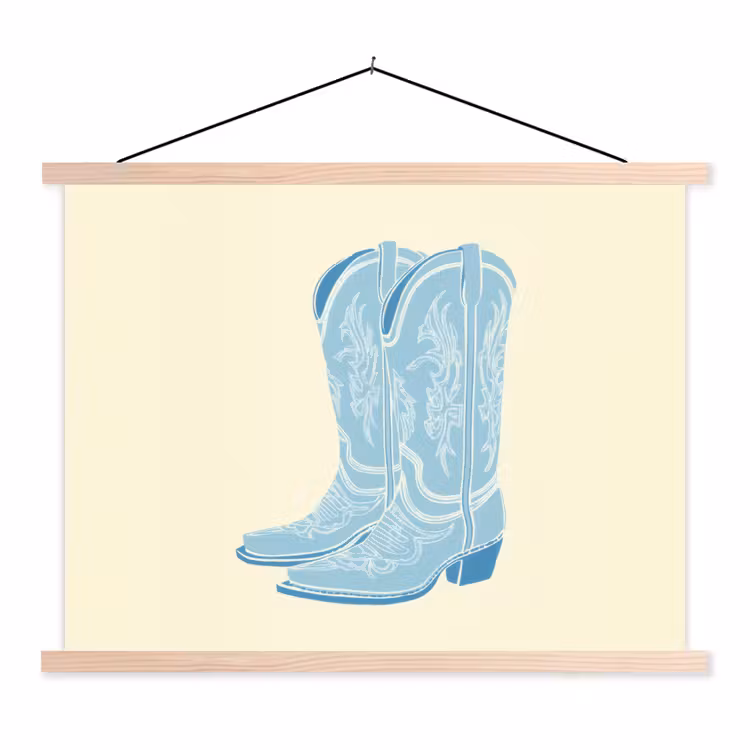 Schoolplaat - Illustratie - Cowboylaarzen - Patroon — 1