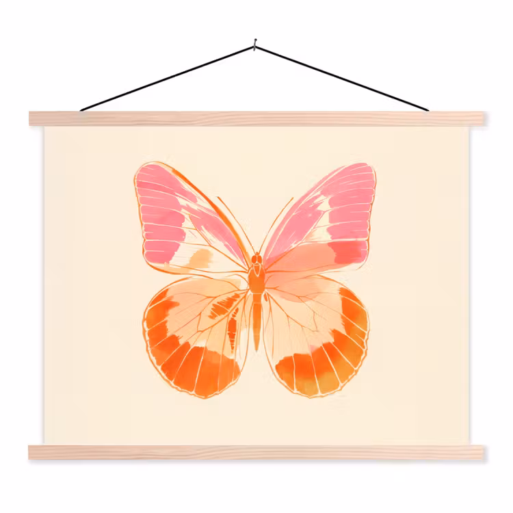 Schoolplaat - Oranje - Vlinder - Minimalistisch — 1