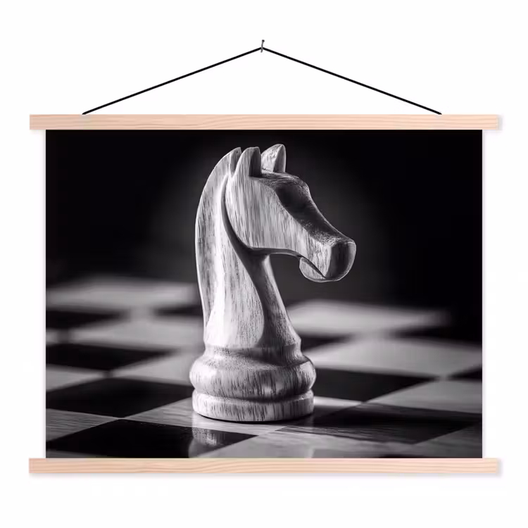 Schoolplaat - Paard - Hout - Schaalbord - Zwart — 1