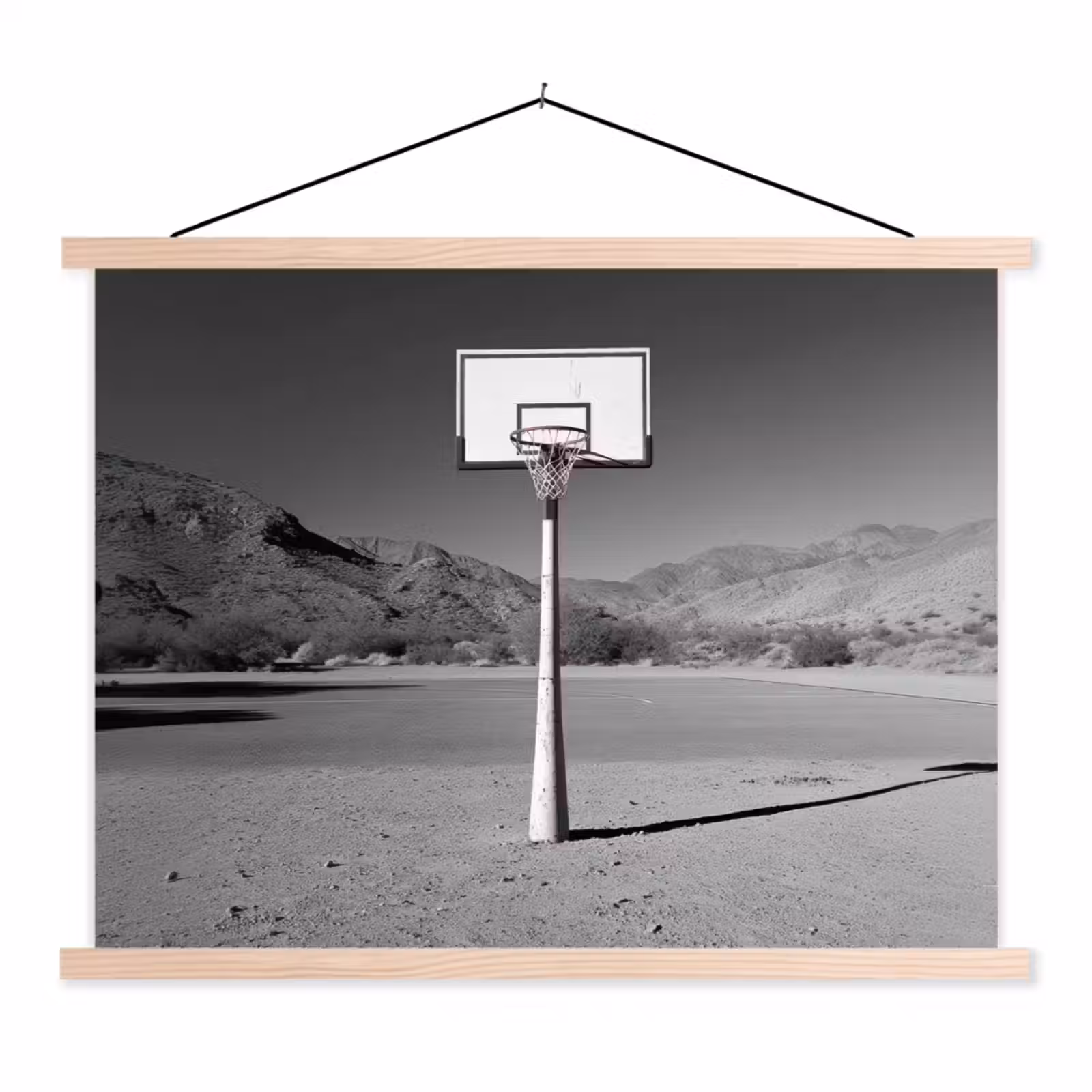 Schoolplaat - Basketbalpaal - Landschap - Zand - Wit — 1
