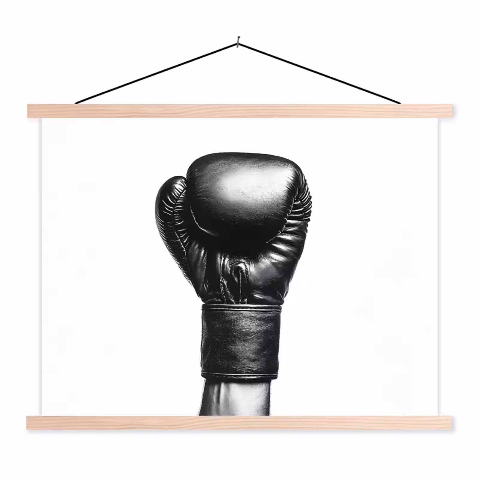 Schoolplaat - Bokshandschoen - Zwart - Hand — 1