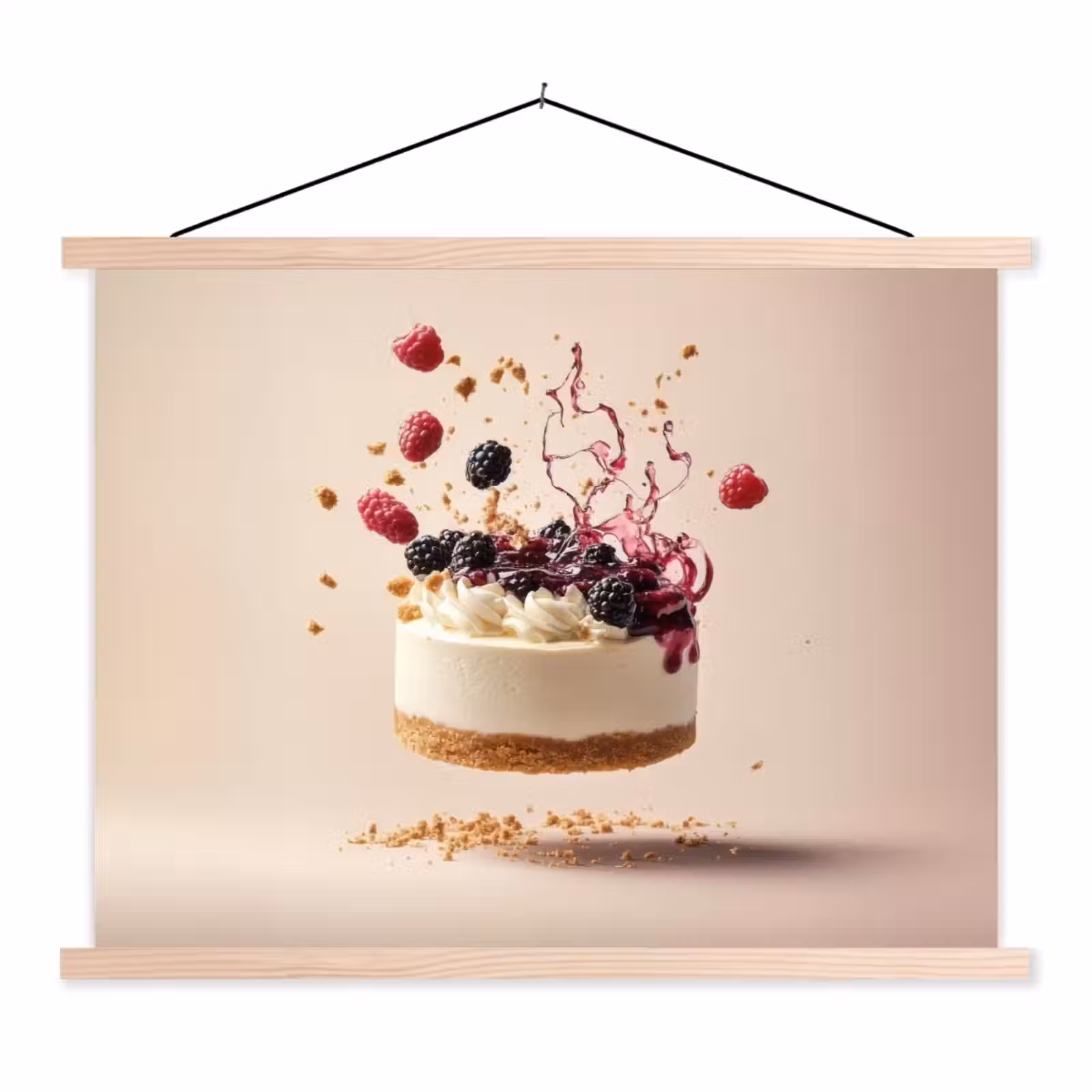 Schoolplaat - Cheesecake - Eten - Roze - Taart — 1