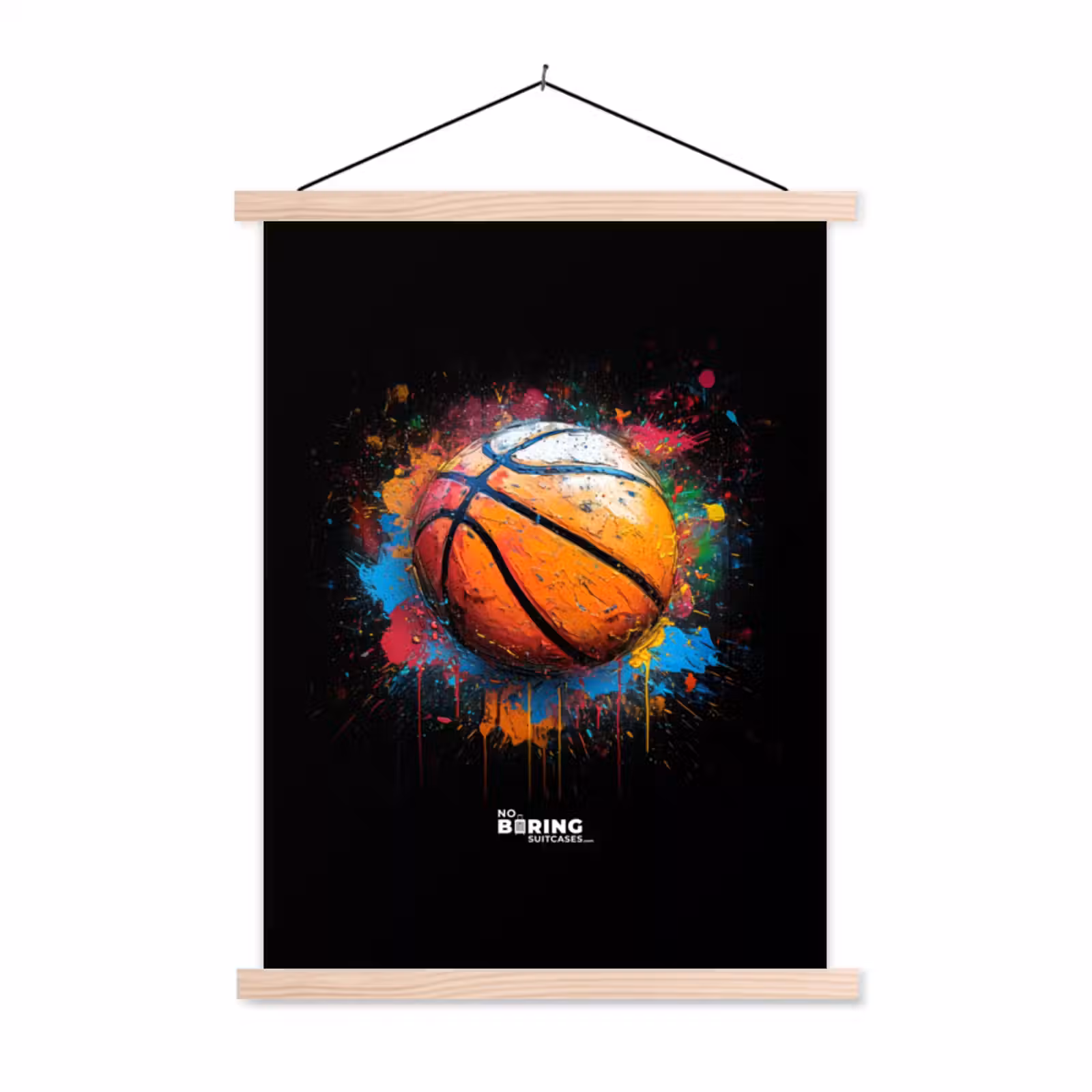 Schoolplaat - Oranje basketbal te midden van verfspetters — 1