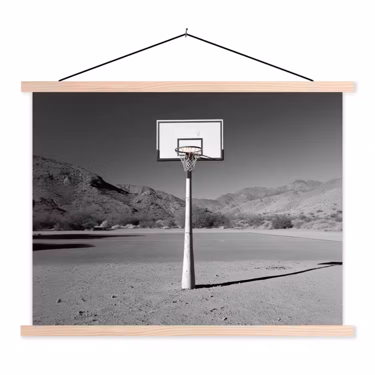 Schoolplaat - Basketbalpaal - Landschap - Zand - Wit — 1