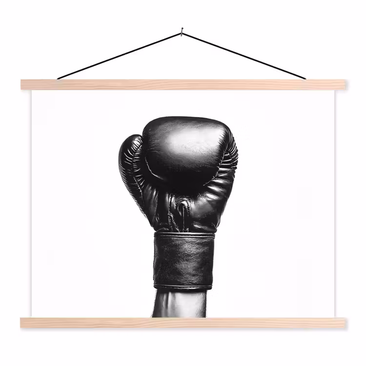 Schoolplaat - Bokshandschoen - Zwart - Hand — 1