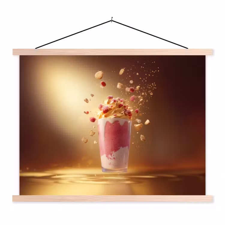 Schoolplaat - Framboos - Smoothie - Drinken - Roze — 1