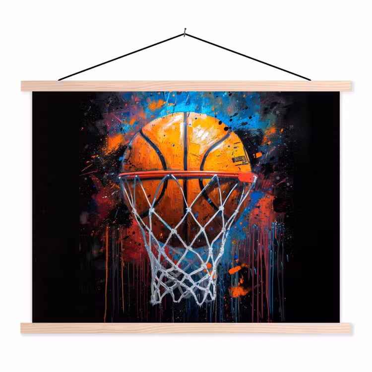 Schoolplaat - Graffiti - Basketbal - Sport - Zwart - Street art — 1