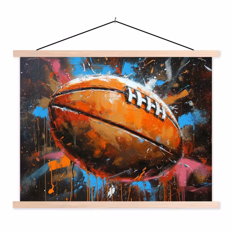 Schoolplaat - Graffiti - Rugby - Kleurrijk - Rugbybal — 1