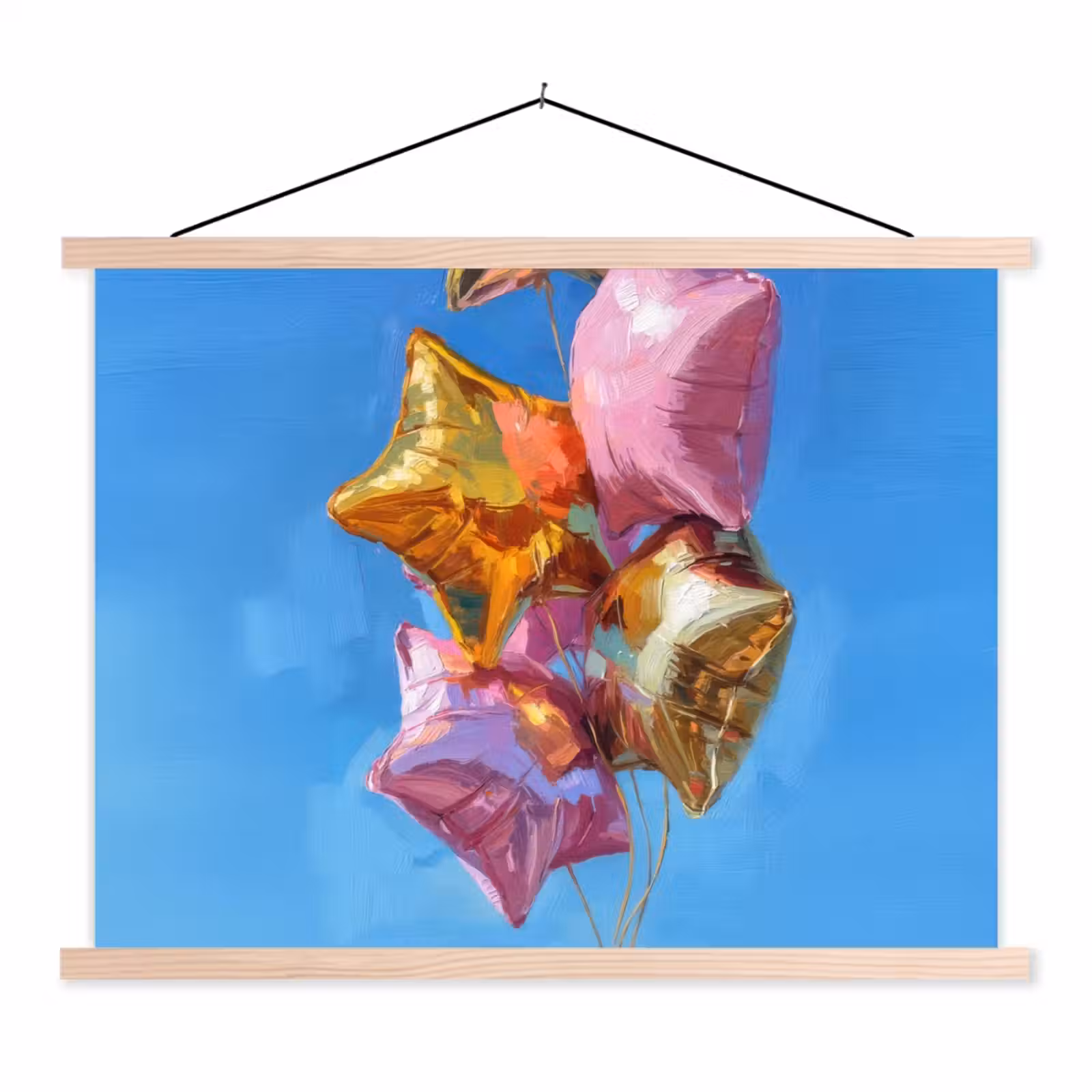 Schoolplaat - Ballonnen - Goud - Stervorm - Roze — 1