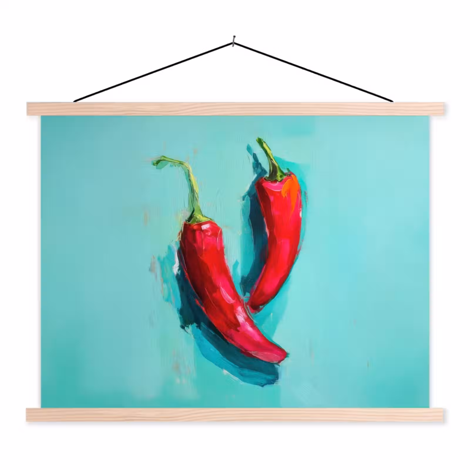 Schoolplaat - Chilipepers - Geverfd - Rood — 1