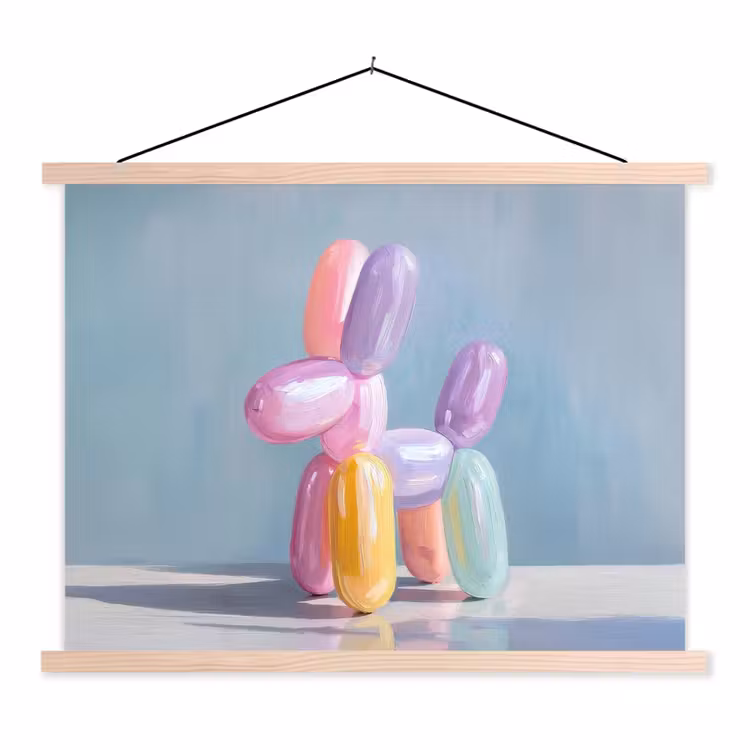Schoolplaat - Dier - Ballon - Pasteltinten - Glanzend — 1