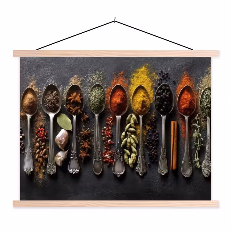 Schoolplaat - Lepels - Specerijen - Kaneel - Chili — 1