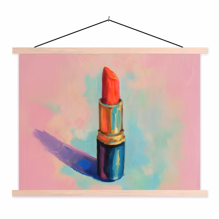 Schoolplaat - Lippenstift - Rood - Penseelstreken — 1