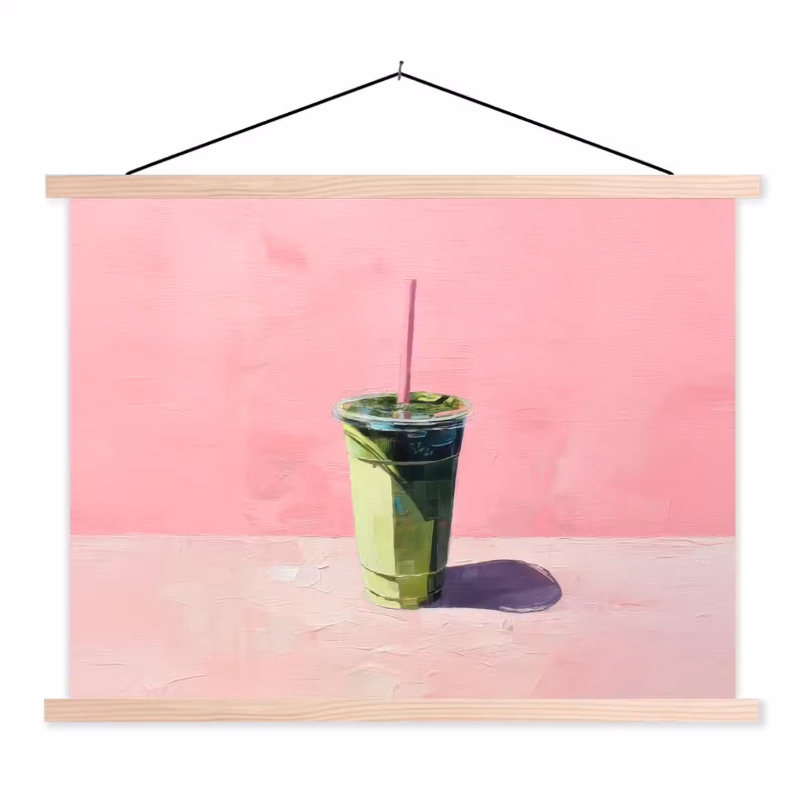 Schoolplaat - Beker - Rietje - Minimalistisch - Groen — 1