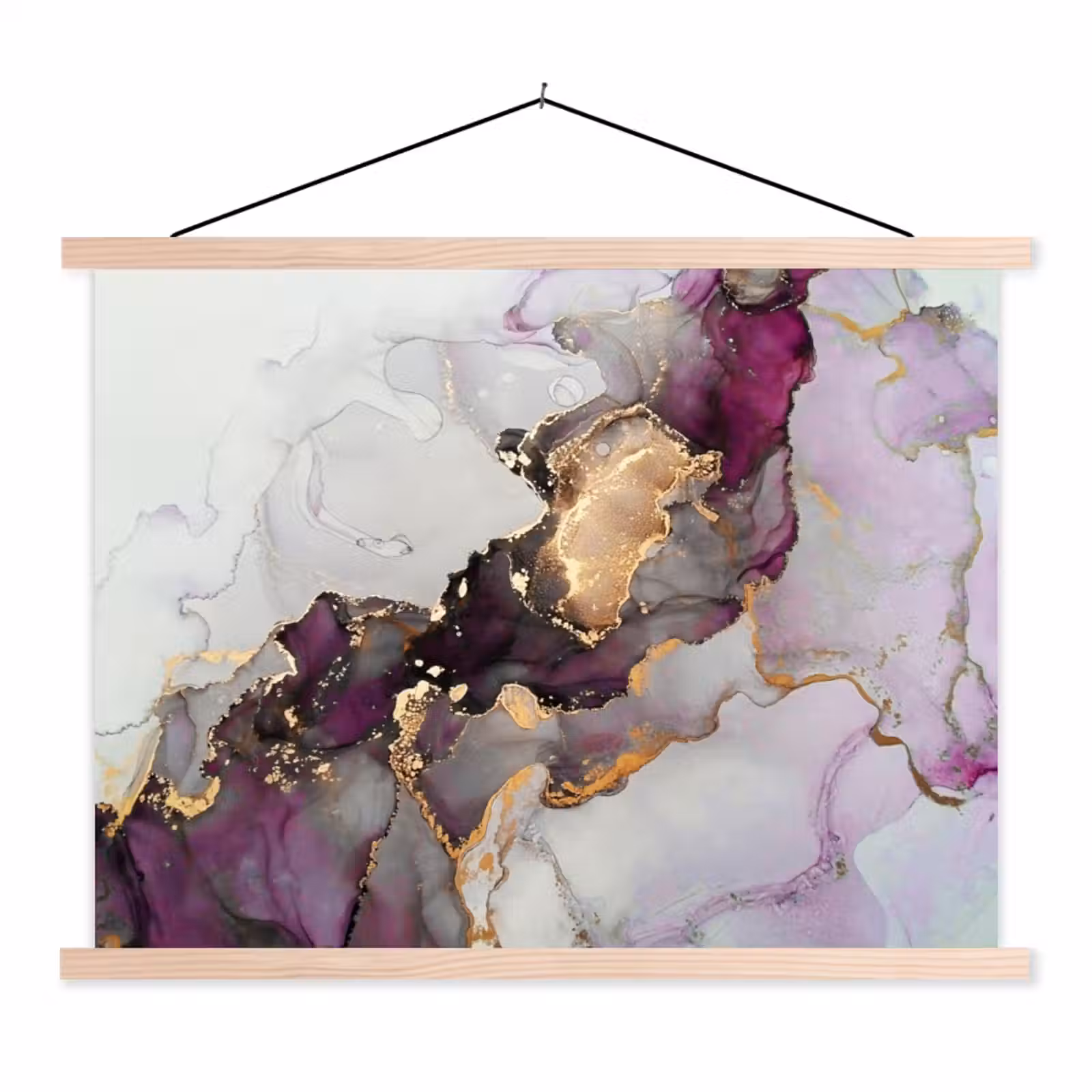 Schoolplaat - Marmer - Abstract - Goud - Paars — 1
