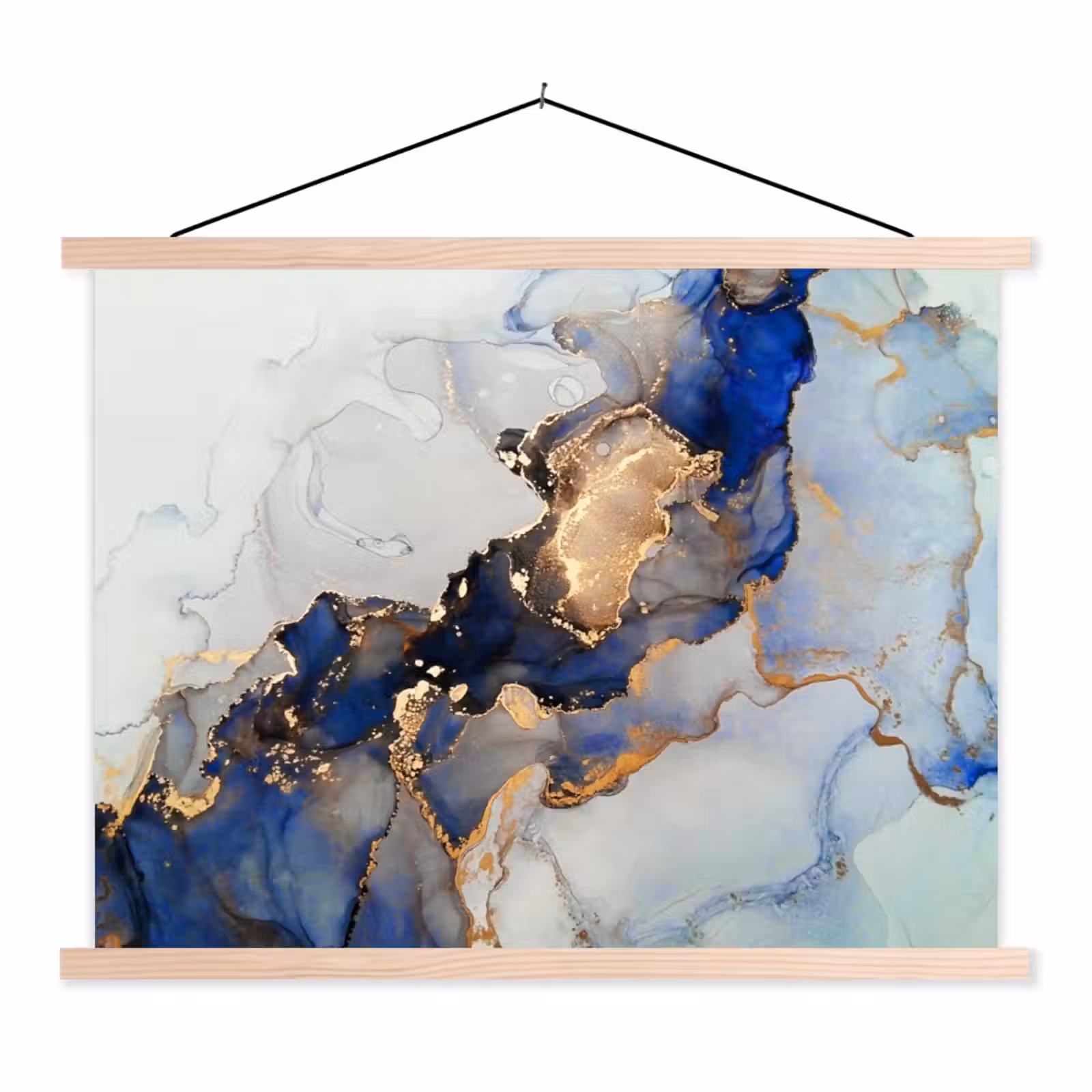 Schoolplaat - Marmer - Blauw - Goud — 1